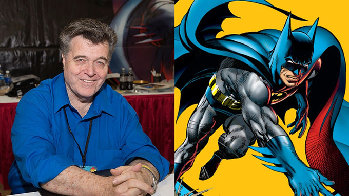 Two legends: Neal Adams (left), Batman (right)