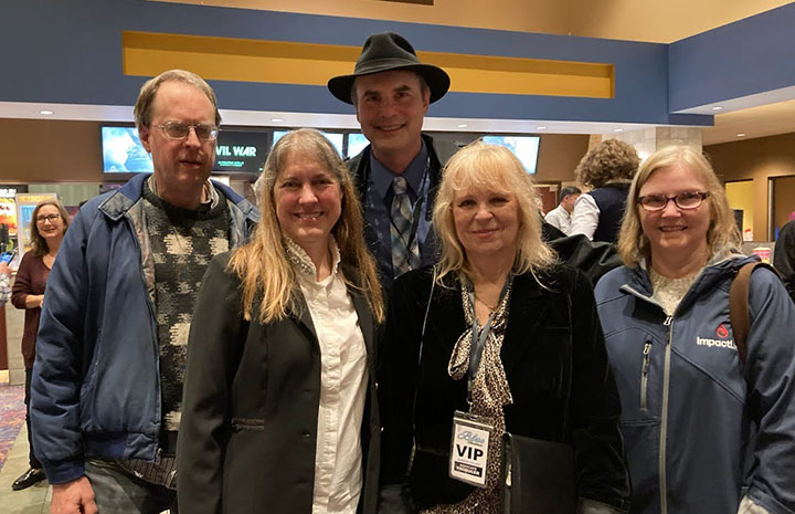 Charlie Koenigsaecker, Karlyn Larson, Christ Causey (Jake Marley in BLUE CHRISTMAS) Barbara Collins and Sheila Miller at the Muscatine, Iowa, Premiere of BLUE CHRISTMAS at the Palms 10.
