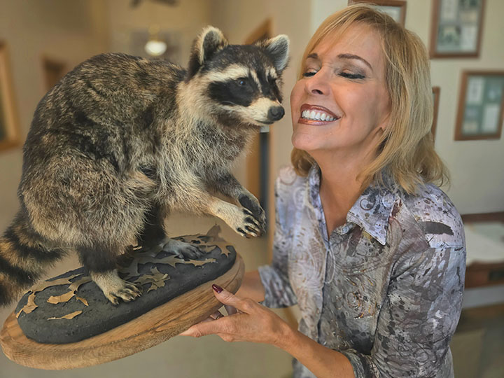 Paula Sands and Rocky Raccoon.