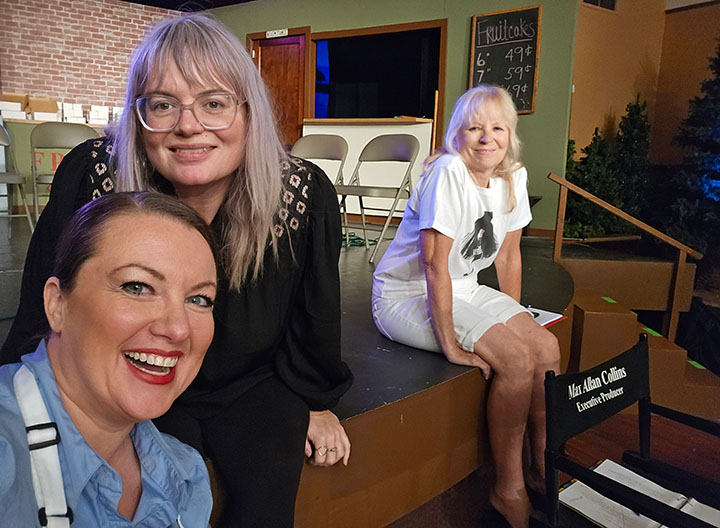 Tracy Pelzer-Timm (Martha; wardrobe), Jodi Hansen (continuity) and Barb Collins (Production Manager).